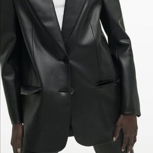 - Zara Faux Leather Oversized Blazer